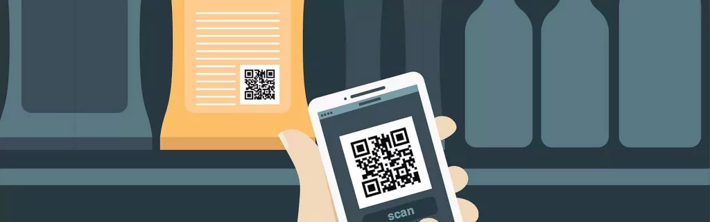 Mobile phone scans 2D Barcode from a package