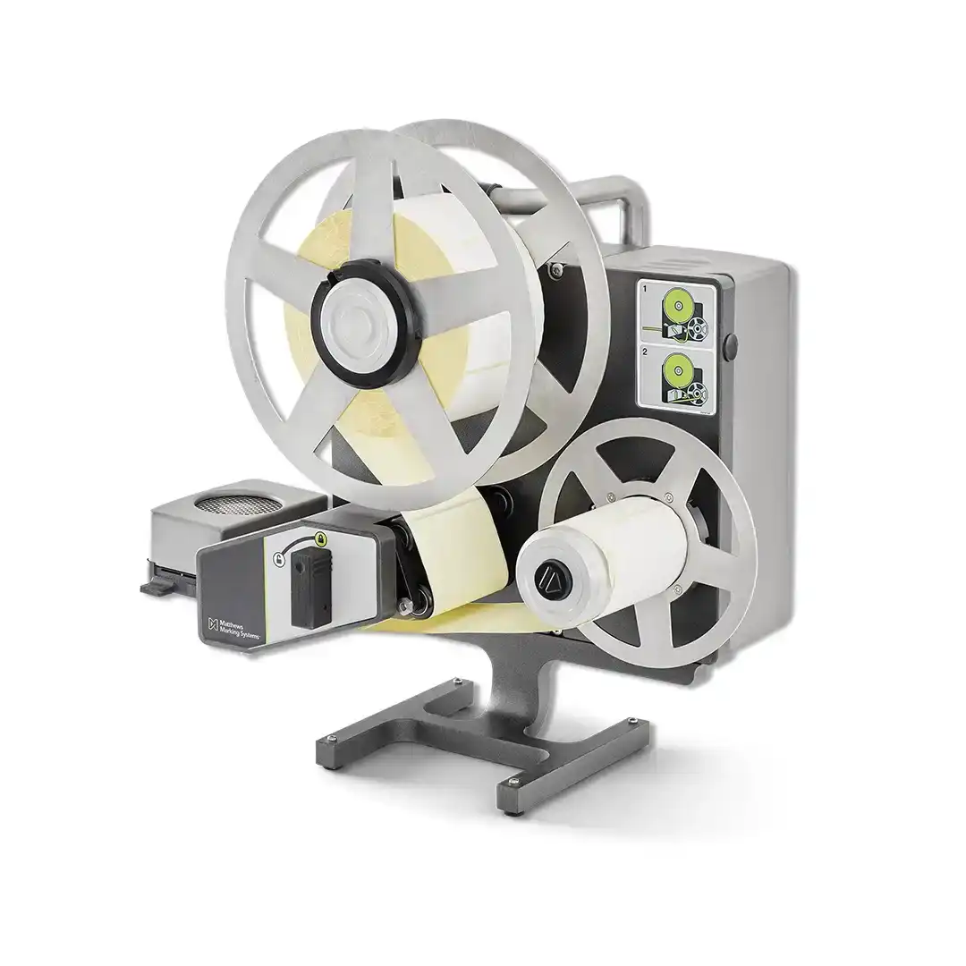 Automatisierte Etikettiermaschine Modell D43 der MPERIA A-Serie.