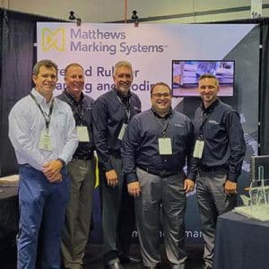 Matthews Marking Systems Team am Messestand auf der ITEC 2020