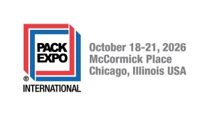 Logo der PACK EXPO International 2026 mit den Veranstaltungsterminen vom 18. bis 21. Oktober im McCormick Place in Chicago, Illinois.