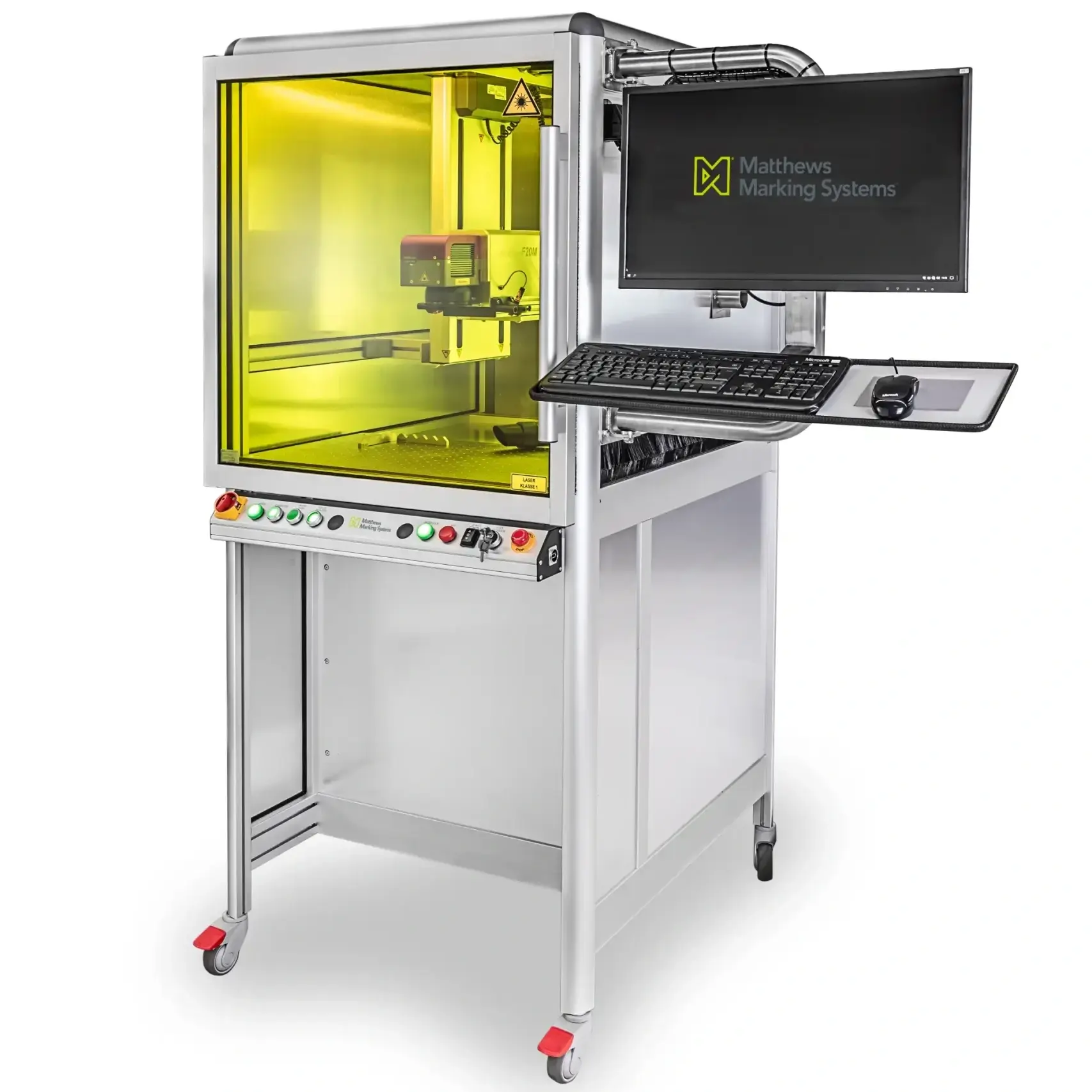 Die Workstation Standard ist eine robuste und platzsparende Laserschutzeinhausung.